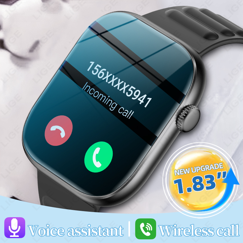 LIGE Smart Watch Man 1.83” HD  - Smartwatch Custom 评论和价格