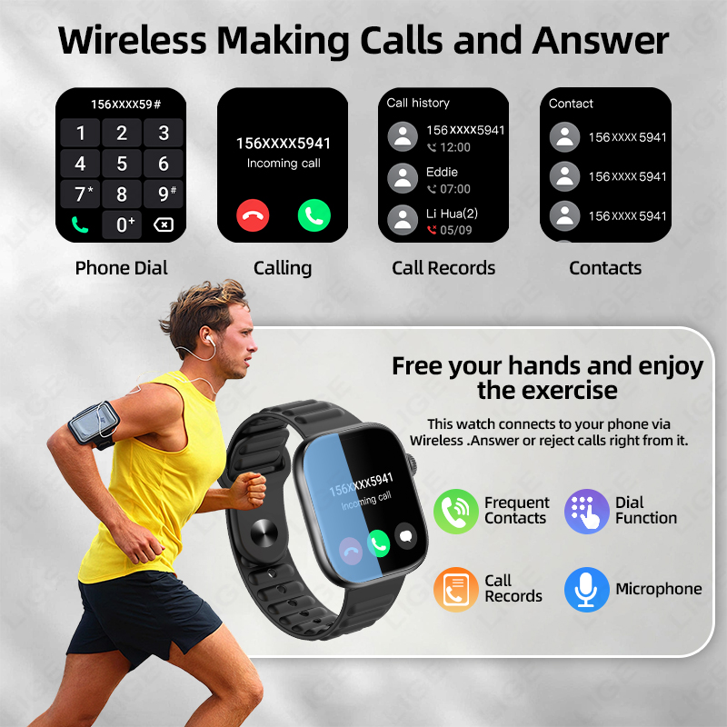 LIGE Smart Watch Man 1.83” HD  - Smartwatch Custom 评论和价格